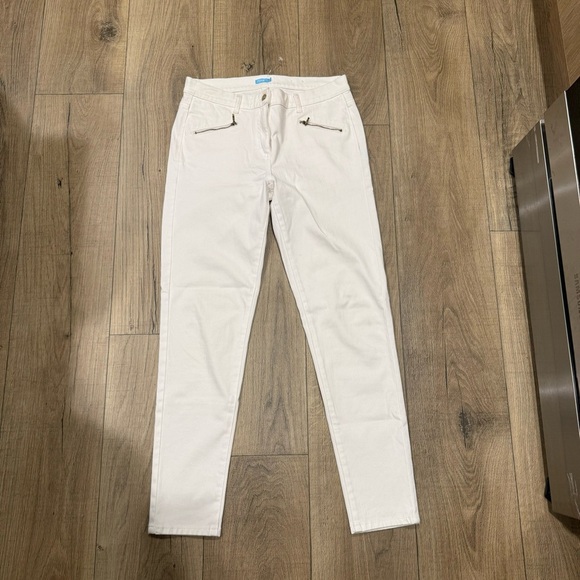 J. McLaughlin White Pants with Zipper Pockets Size 8 - Picture 1 of 3